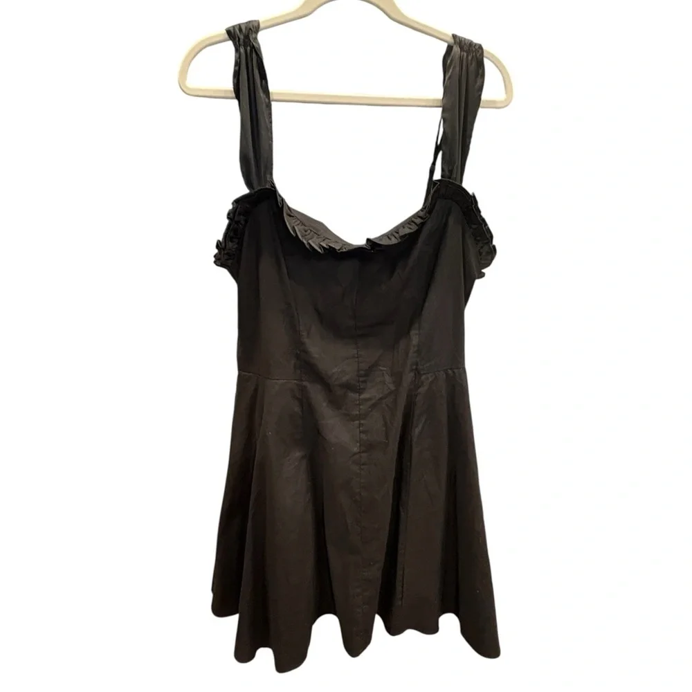 Free People NWT Black Sweetheart Neck Midnight Magic Fit & Flare Dress Size L - Picture 3 of 7